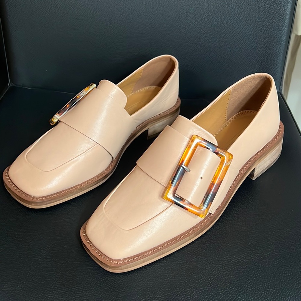 ASOS Leather Square Toe Buckle Loafers